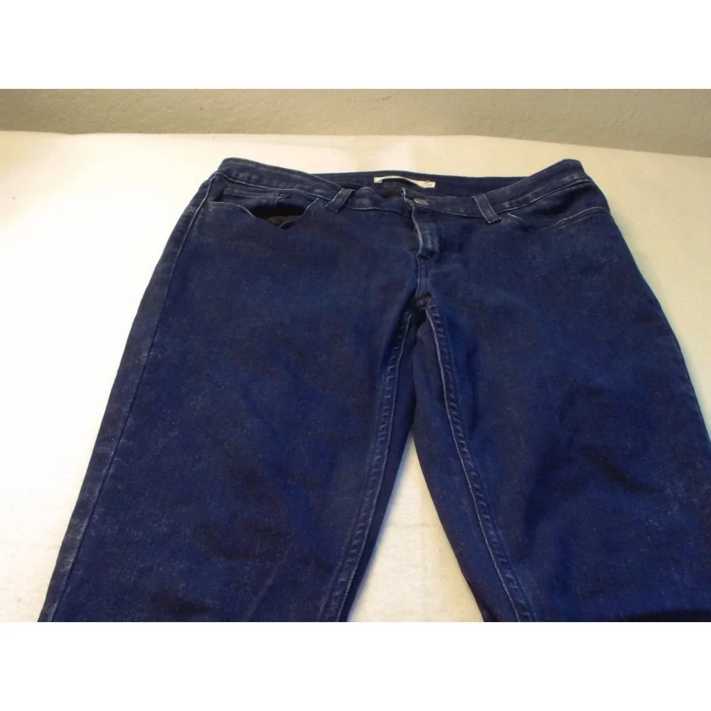 Levis 535 Super Skinny‎ Jeans Dark Indigo Blue Raw Hem Size 31W/L30